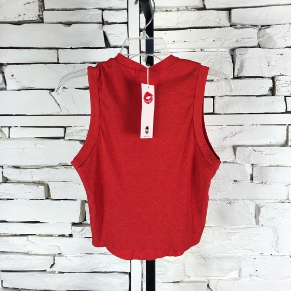 Wildfox Hey Mon Cropped Sleeveless T-shirt 391 - Picture 5 of 8